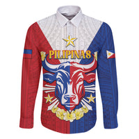 Personalised Philippines Independence Day Family Matching Short Sleeve Bodycon Dress and Hawaiian Shirt Maligayang Araw ng Kalayaan Filipino Carabao LT05 Dad's Shirt - Long Sleeve Red - Polynesian Pride