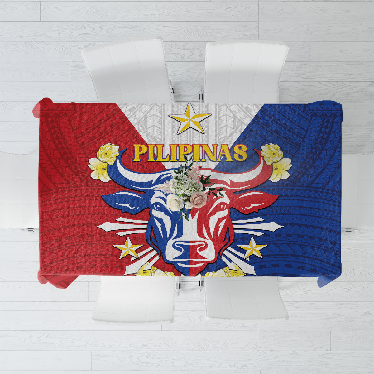 Philippines Independence Day Tablecloth Maligayang Araw ng Kalayaan Filipino Carabao