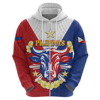 Personalised Philippines Independence Day Zip Hoodie Maligayang Araw ng Kalayaan Filipino Carabao