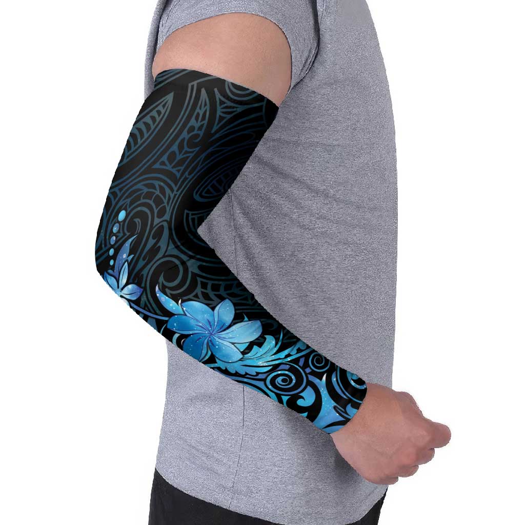 Matariki New Zealand Arm Sleeves Maori Pattern Blue Galaxy - Polynesian Pride