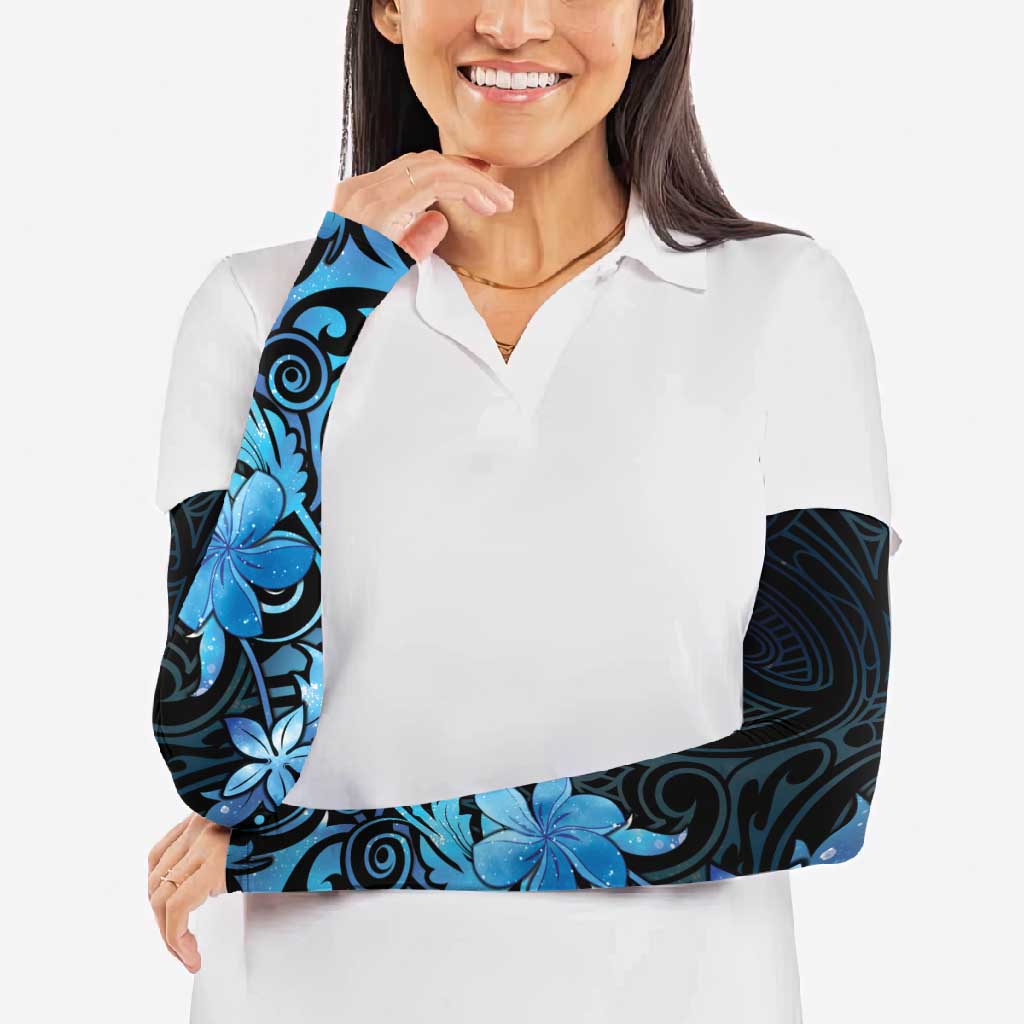 Matariki New Zealand Arm Sleeves Maori Pattern Blue Galaxy - Polynesian Pride