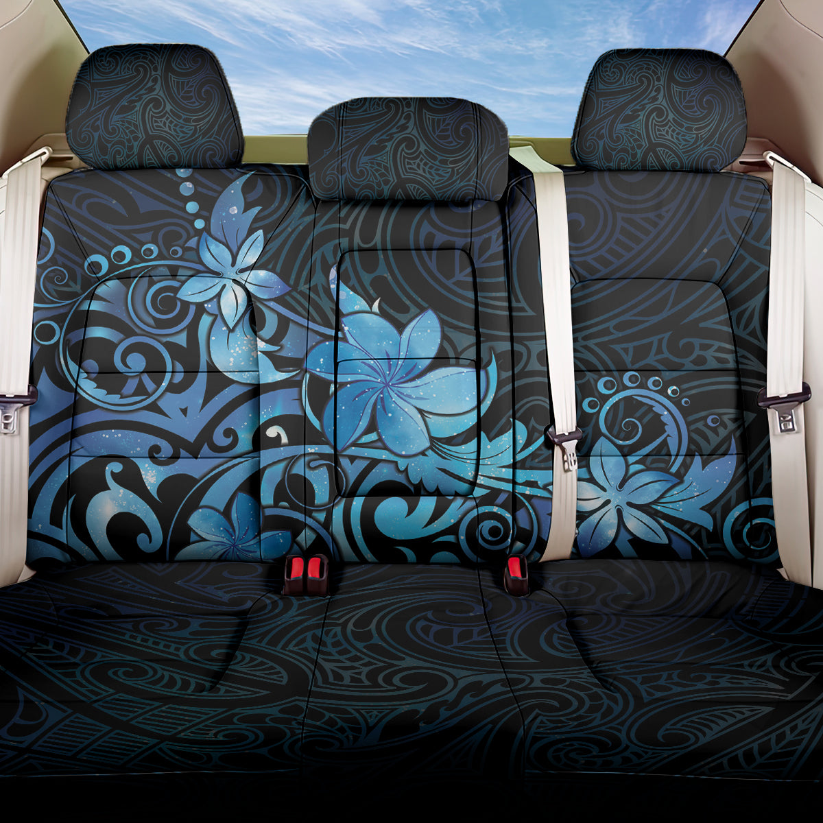 Matariki New Zealand Back Car Seat Cover Maori Pattern Blue Galaxy