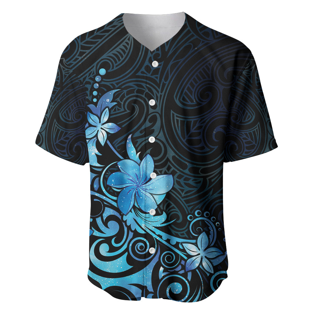 Matariki New Zealand Baseball Jersey Maori Pattern Blue Galaxy