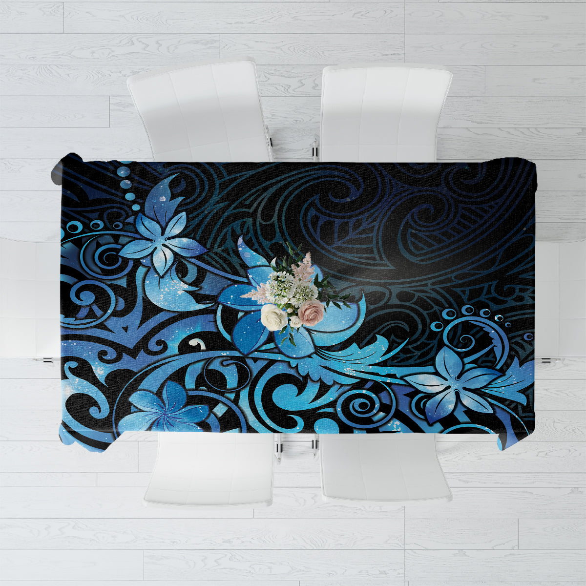 Matariki New Zealand Tablecloth Maori Pattern Blue Galaxy LT05 Blue - Polynesian Pride