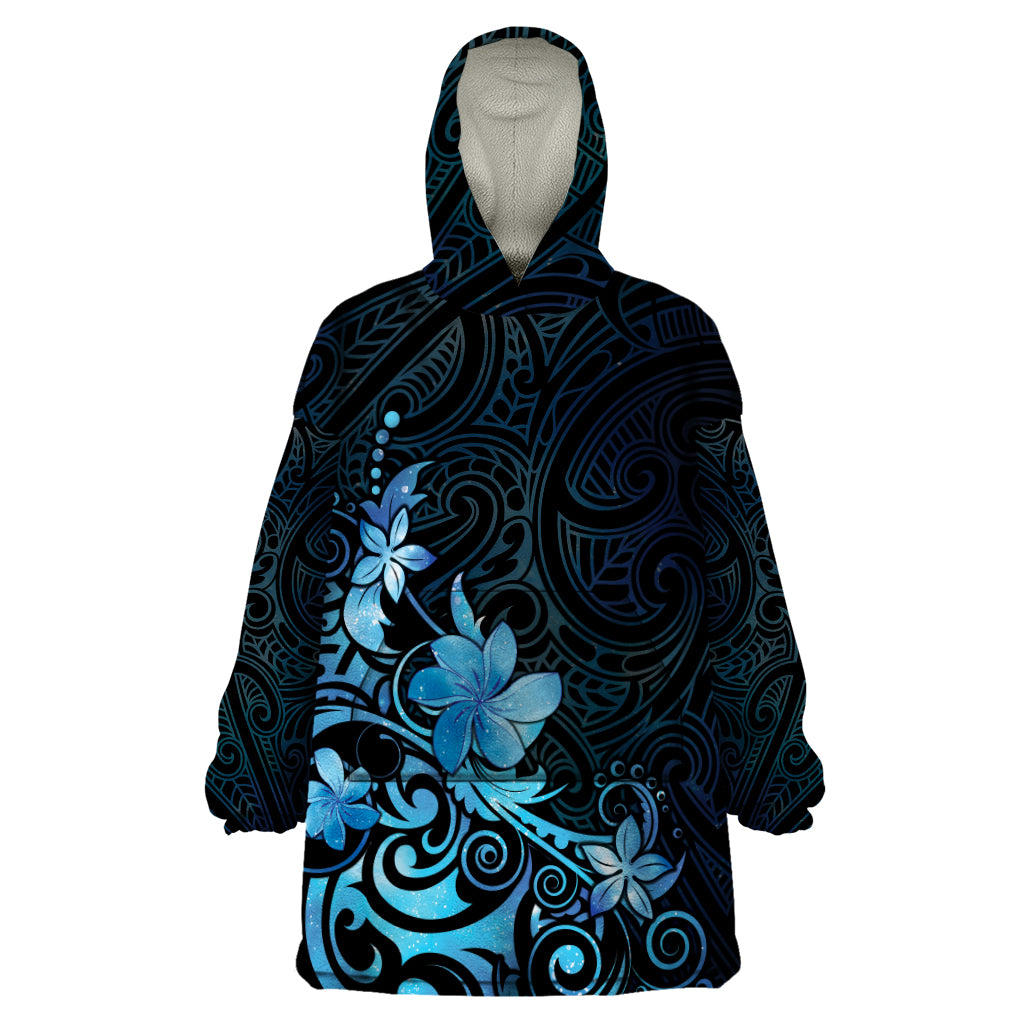 Matariki New Zealand Wearable Blanket Hoodie Maori Pattern Blue Galaxy LT05 One Size Blue - Polynesian Pride