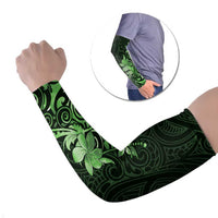 Matariki New Zealand Arm Sleeves Maori Pattern Green Galaxy - Polynesian Pride