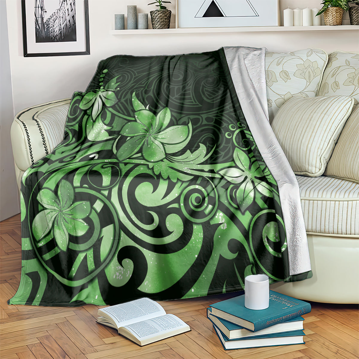 Matariki New Zealand Blanket Maori Pattern Green Galaxy LT05 Green - Polynesian Pride