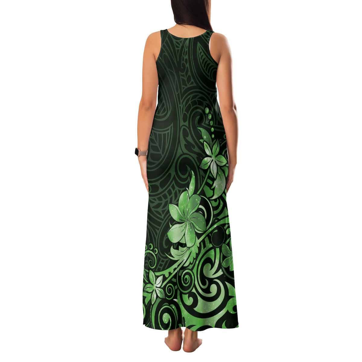 Matariki New Zealand Family Matching Tank Maxi Dress and Hawaiian Shirt Maori Pattern Green Galaxy