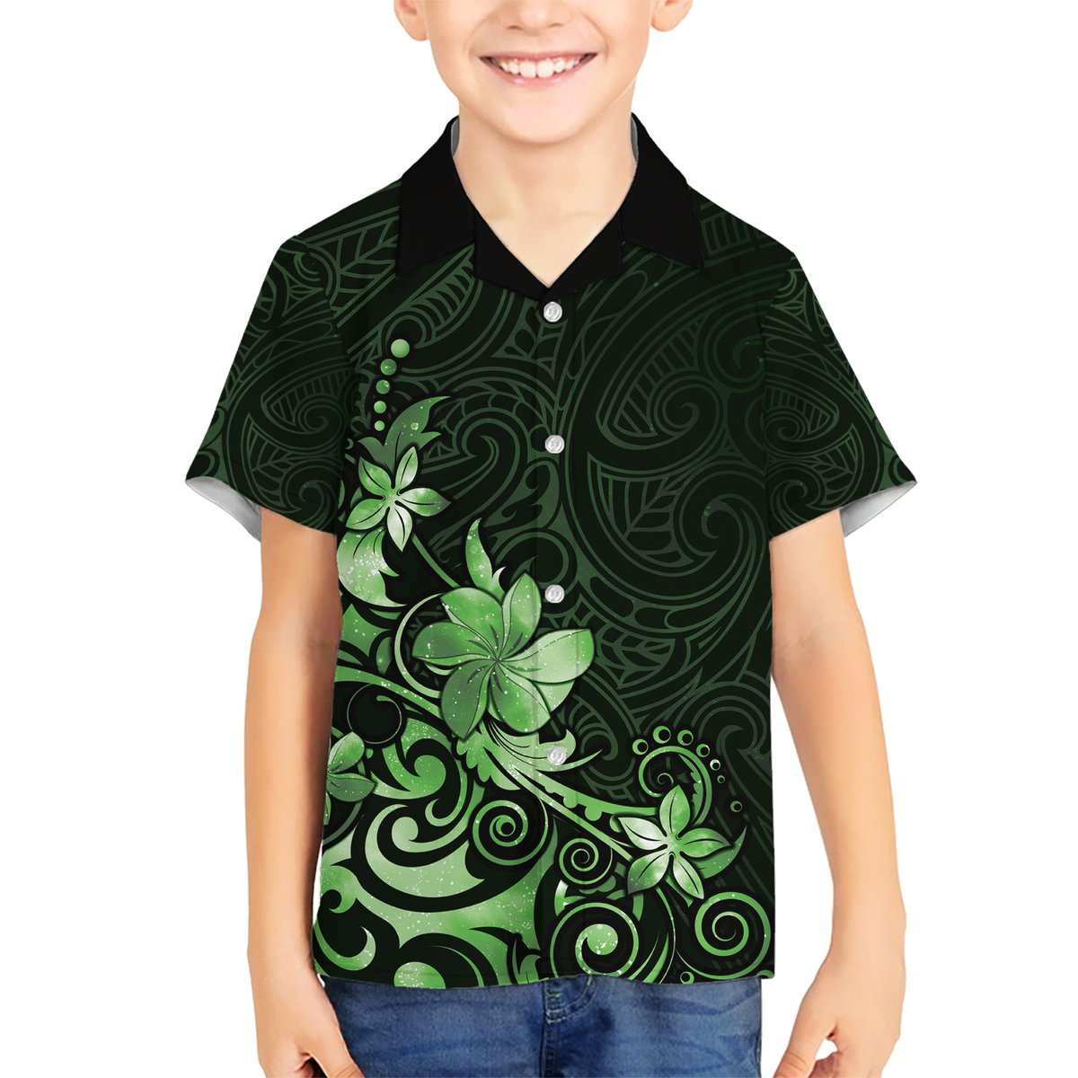 Matariki New Zealand Hawaiian Shirt Maori Pattern Green Galaxy
