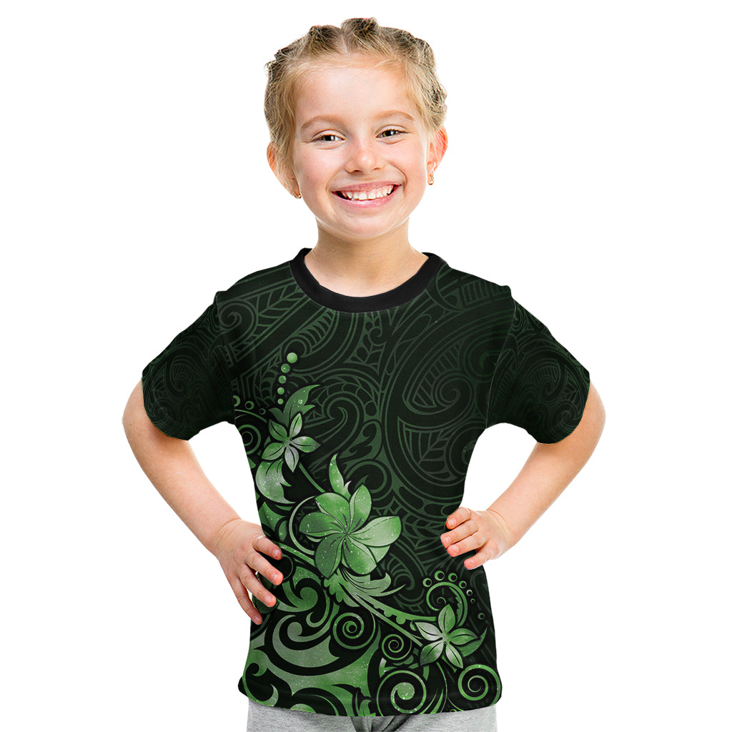 Matariki New Zealand Kid T Shirt Maori Pattern Green Galaxy LT05 Green - Polynesian Pride