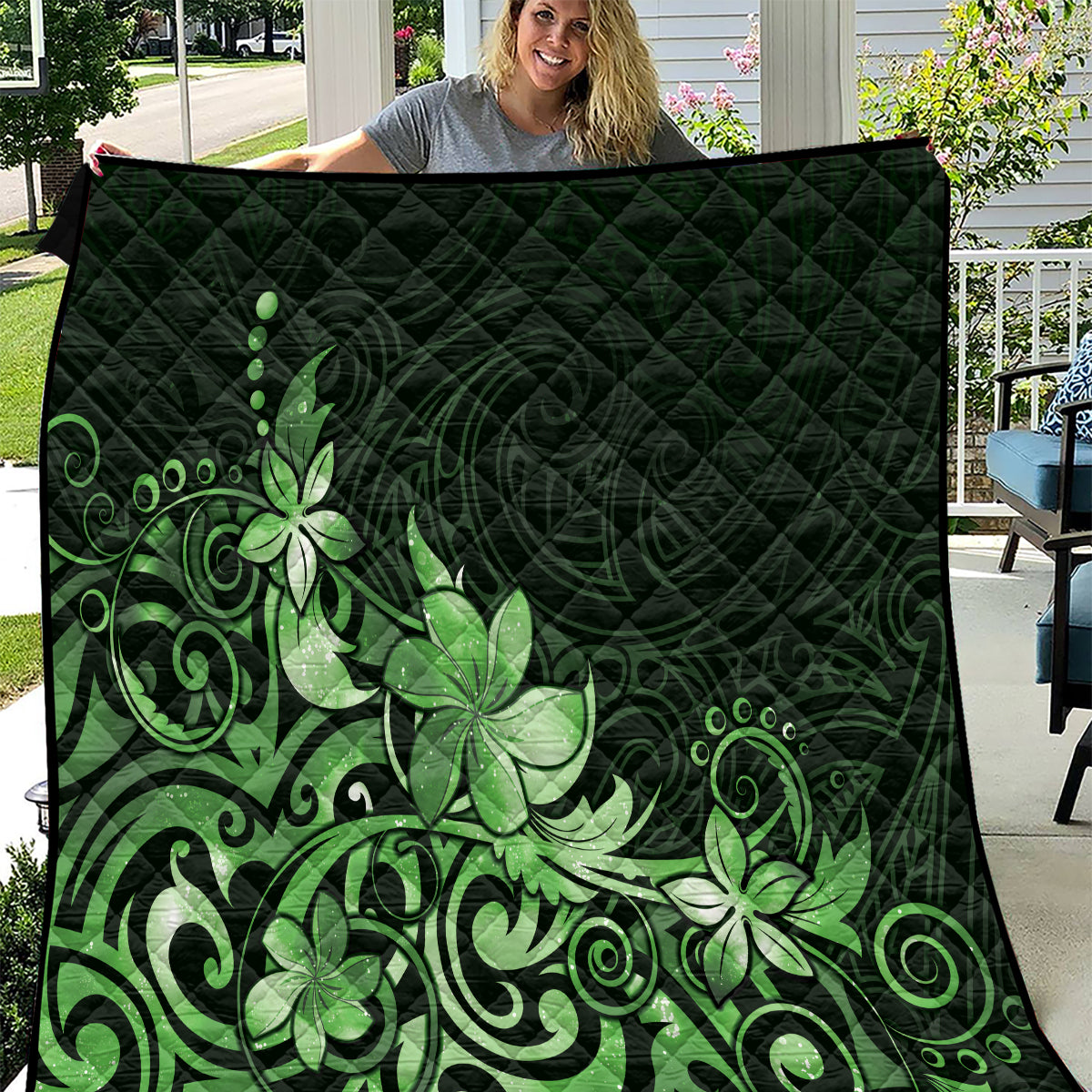 Matariki New Zealand Quilt Maori Pattern Green Galaxy LT05 Green - Polynesian Pride