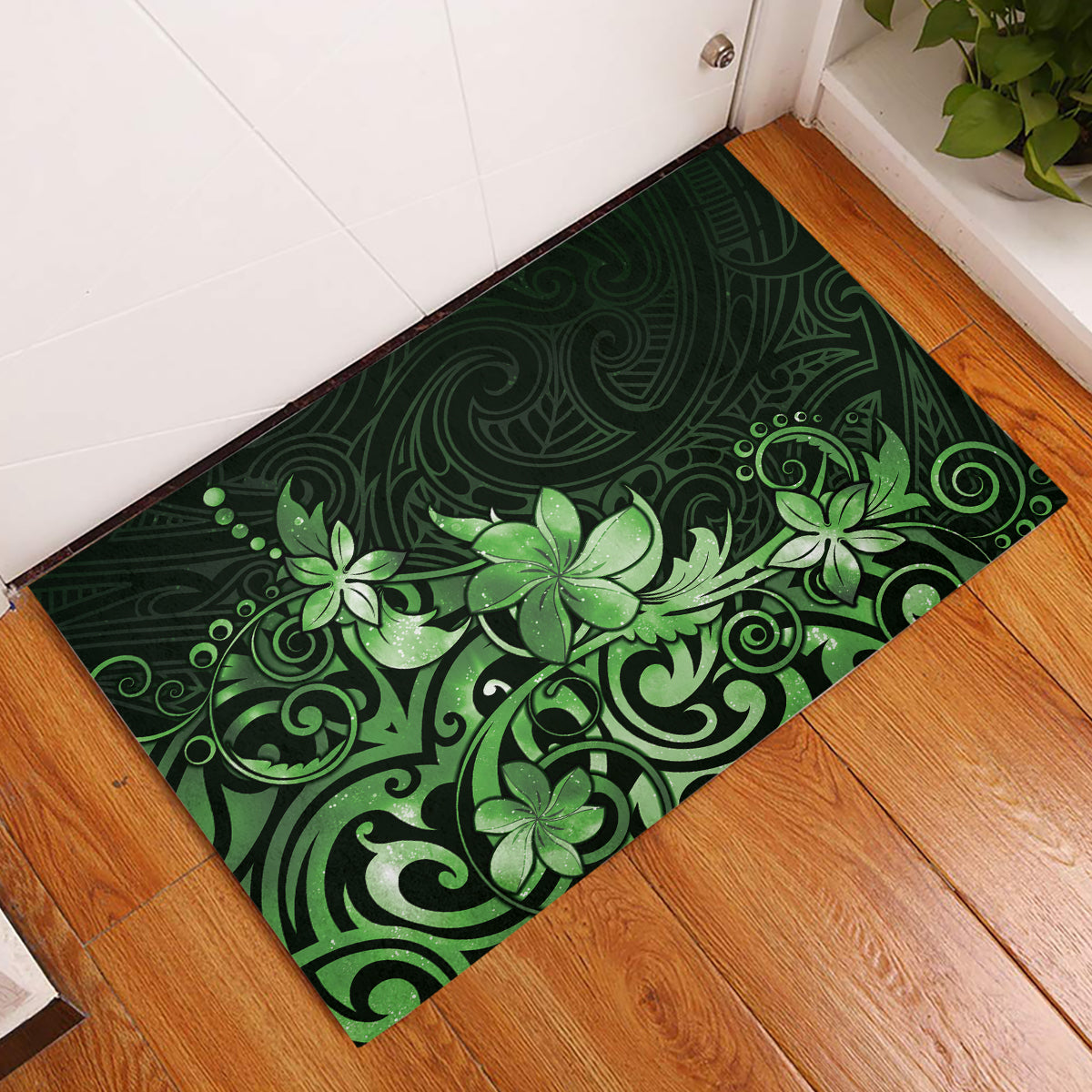 Matariki New Zealand Rubber Doormat Maori Pattern Green Galaxy LT05 Green - Polynesian Pride