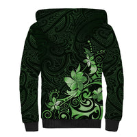 Matariki New Zealand Sherpa Hoodie Maori Pattern Green Galaxy
