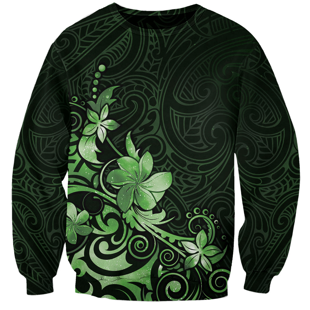 Matariki New Zealand Sweatshirt Maori Pattern Green Galaxy LT05 Unisex Green - Polynesian Pride