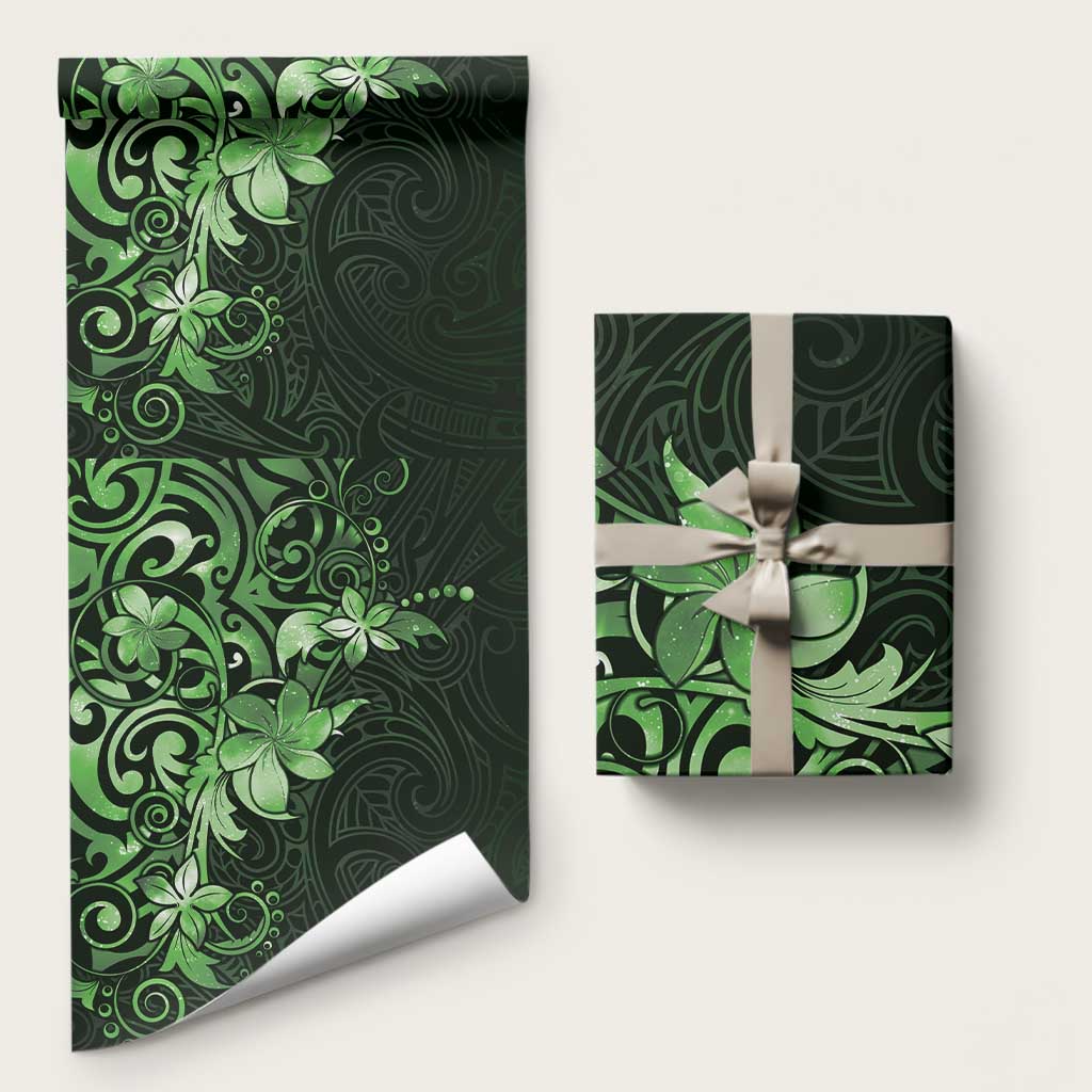 Matariki New Zealand Wrapping Paper Maori Pattern Green Galaxy - Polynesian Pride