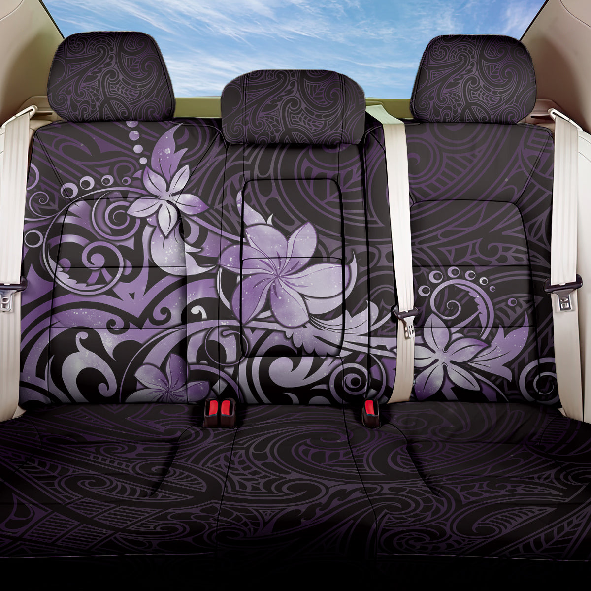 Matariki New Zealand Back Car Seat Cover Maori Pattern Purple Galaxy