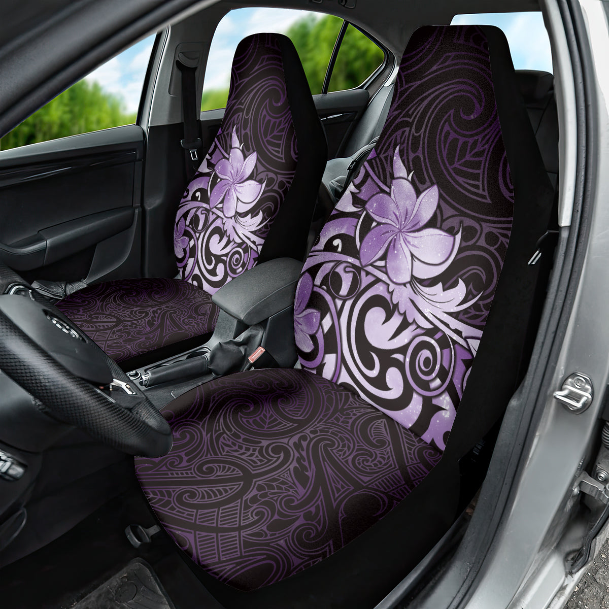Matariki New Zealand Car Seat Cover Maori Pattern Purple Galaxy