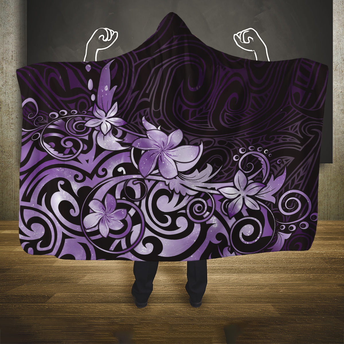 Matariki New Zealand Hooded Blanket Maori Pattern Purple Galaxy LT05 One Size Purple - Polynesian Pride
