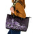 Matariki New Zealand Leather Tote Bag Maori Pattern Purple Galaxy