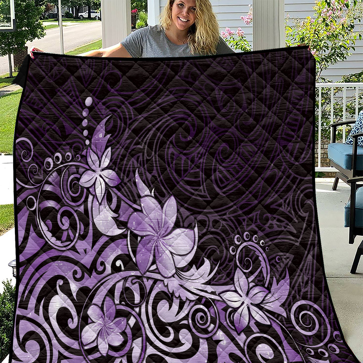 Matariki New Zealand Quilt Maori Pattern Purple Galaxy