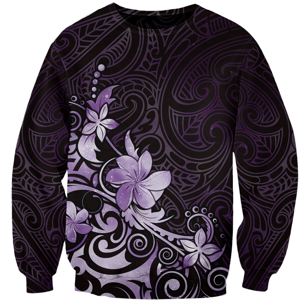 Matariki New Zealand Sweatshirt Maori Pattern Purple Galaxy LT05 Unisex Purple - Polynesian Pride