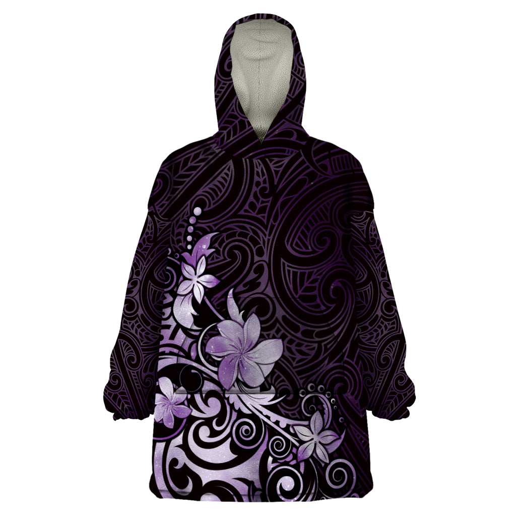 Matariki New Zealand Wearable Blanket Hoodie Maori Pattern Purple Galaxy LT05 One Size Purple - Polynesian Pride