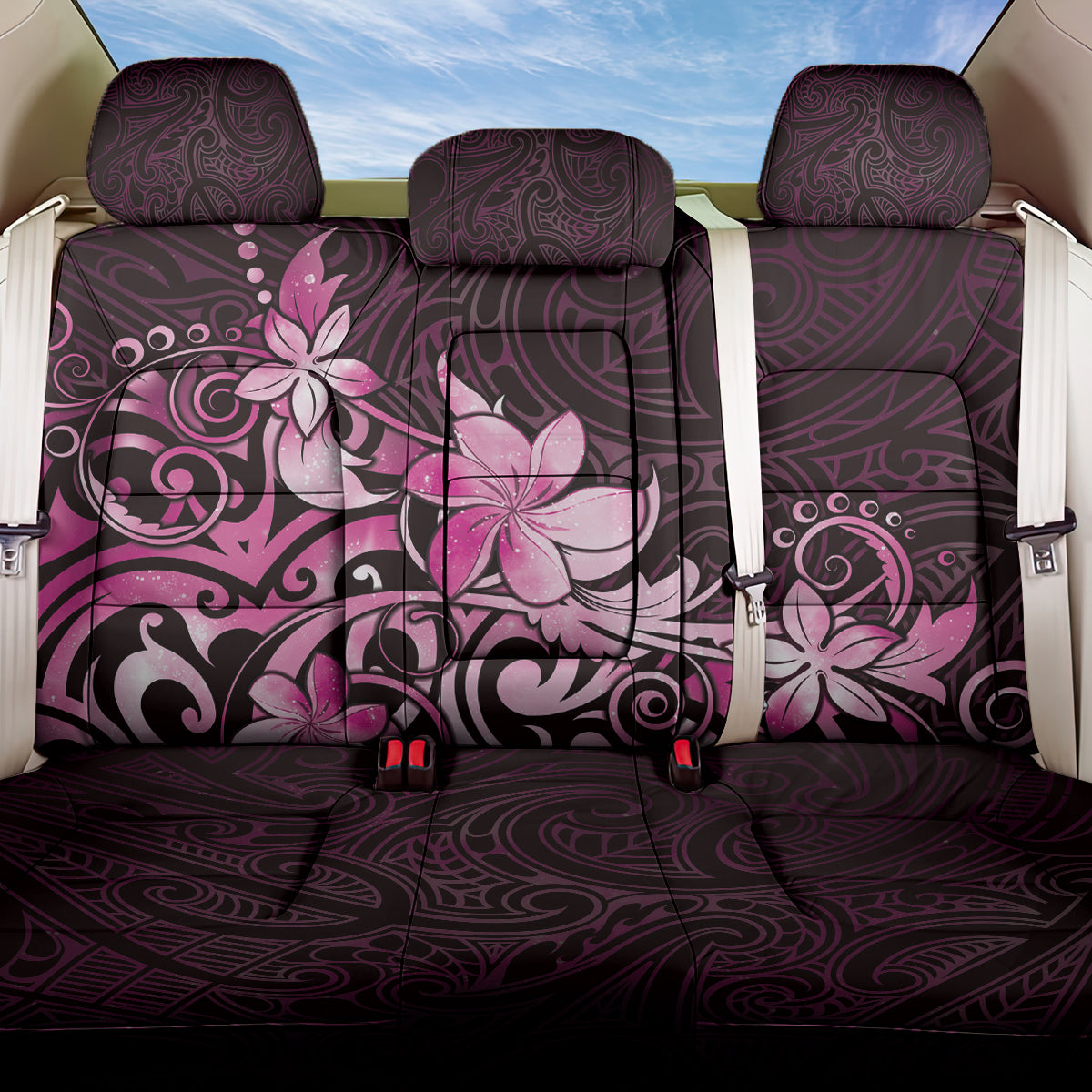 Matariki New Zealand Back Car Seat Cover Maori Pattern Pink Galaxy