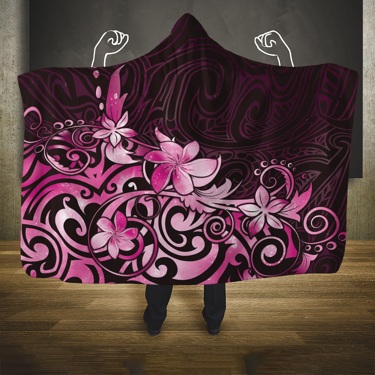 Matariki New Zealand Hooded Blanket Maori Pattern Pink Galaxy LT05 One Size Pink - Polynesian Pride