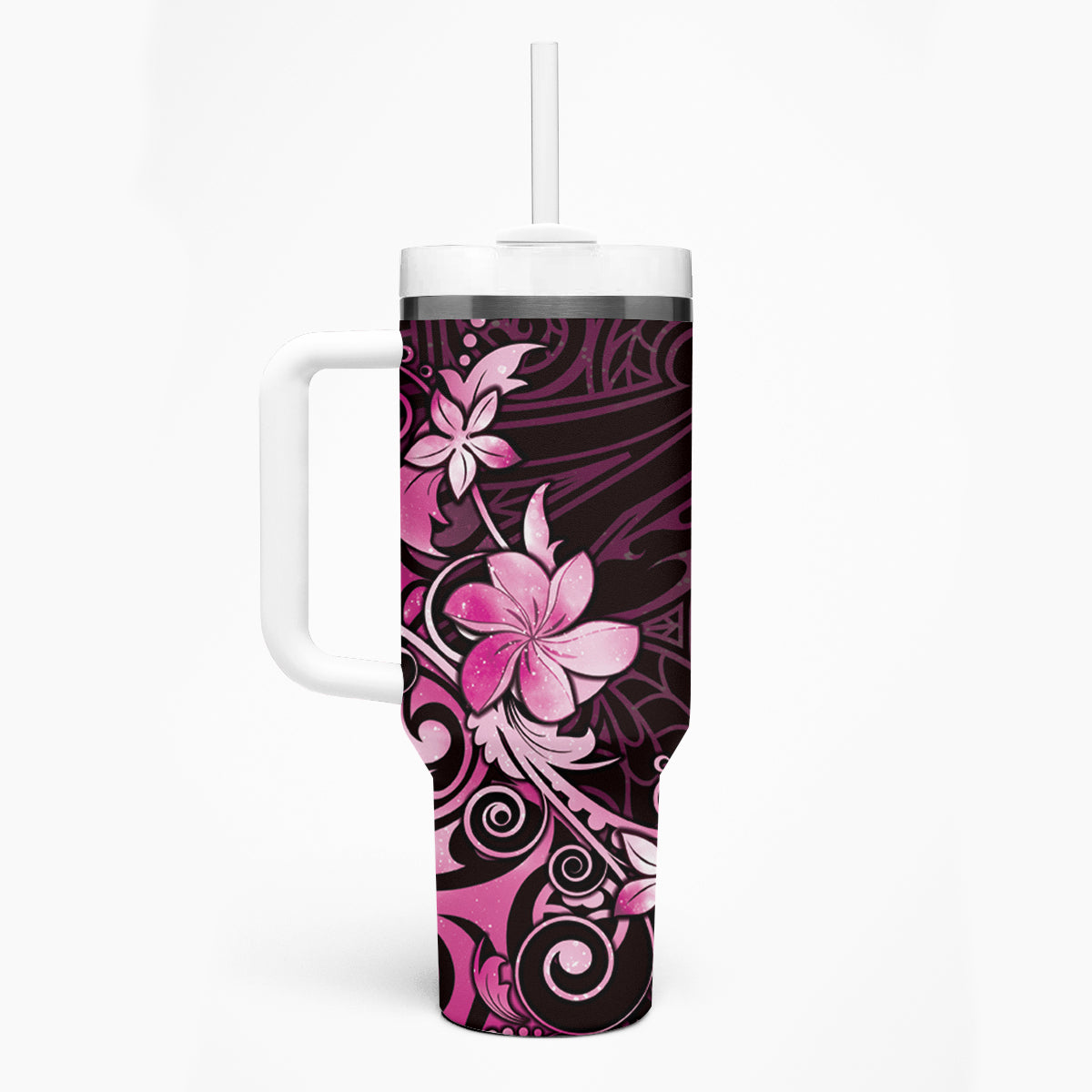 Matariki New Zealand Tumbler With Handle Maori Pattern Pink Galaxy