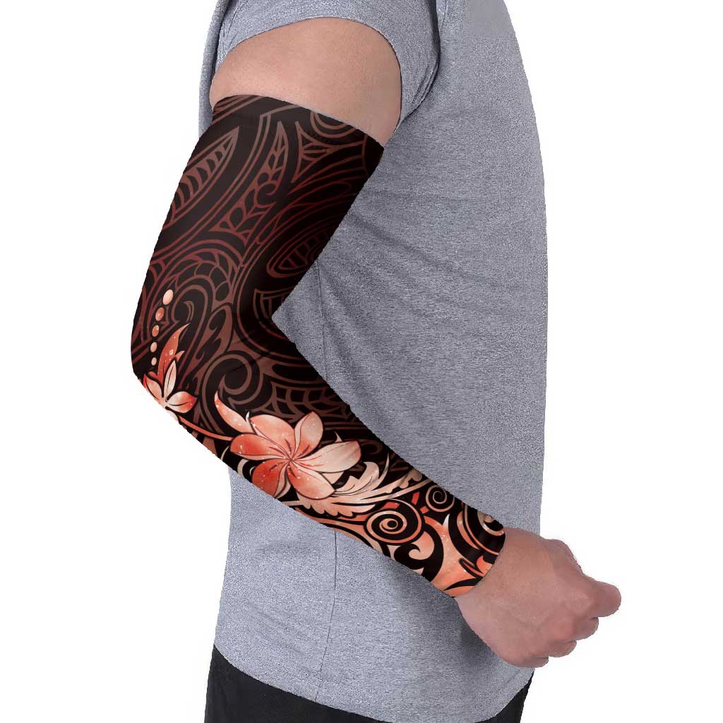 Matariki New Zealand Arm Sleeves Maori Pattern Red Galaxy - Polynesian Pride