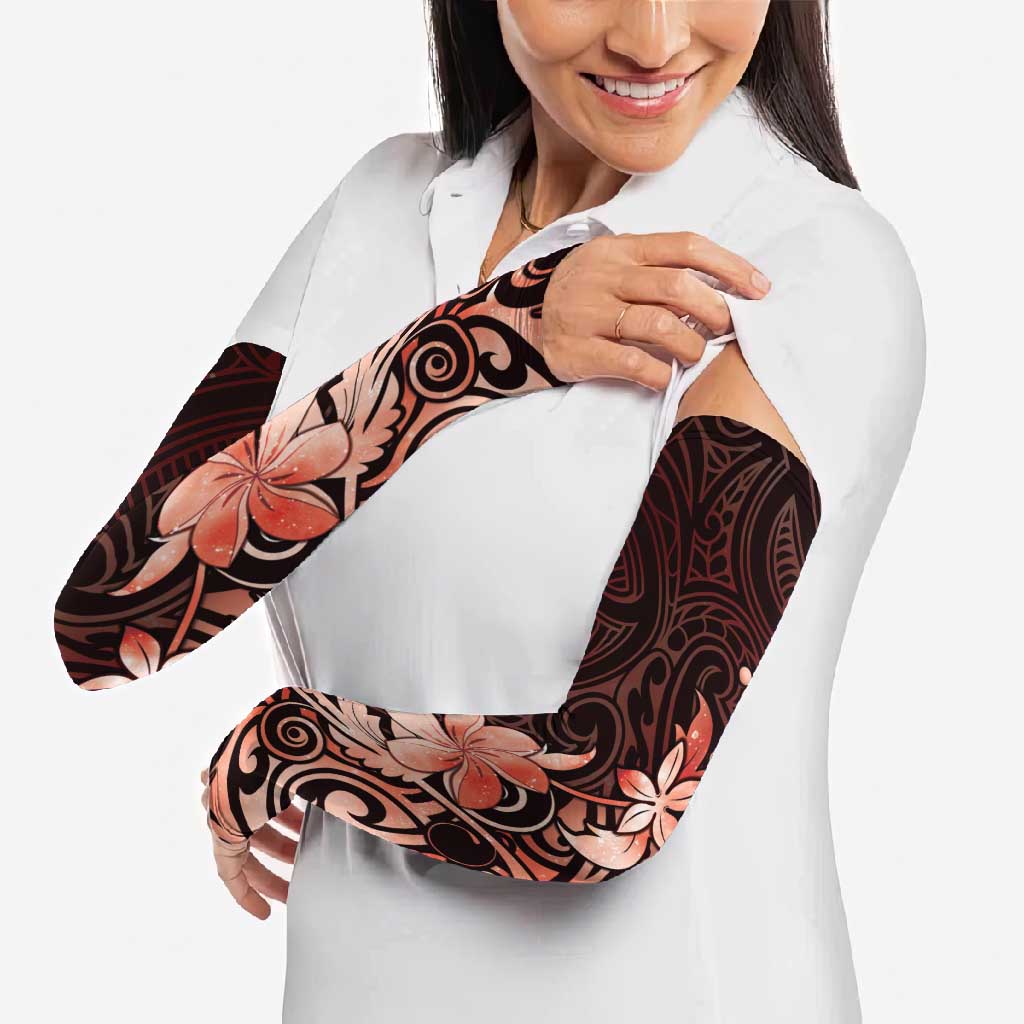 Matariki New Zealand Arm Sleeves Maori Pattern Red Galaxy - Polynesian Pride