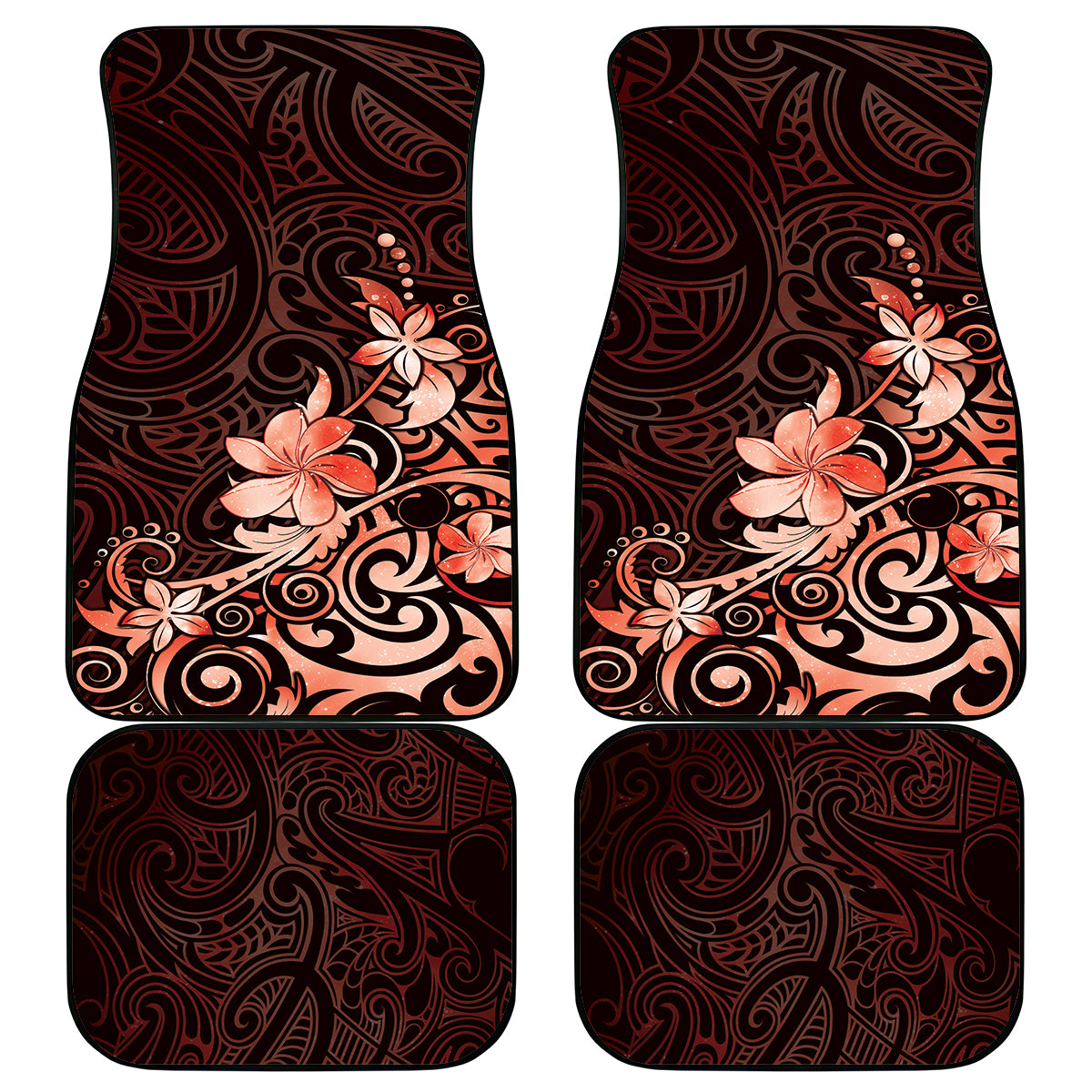 Matariki New Zealand Car Mats Maori Pattern Red Galaxy LT05 - Polynesian Pride