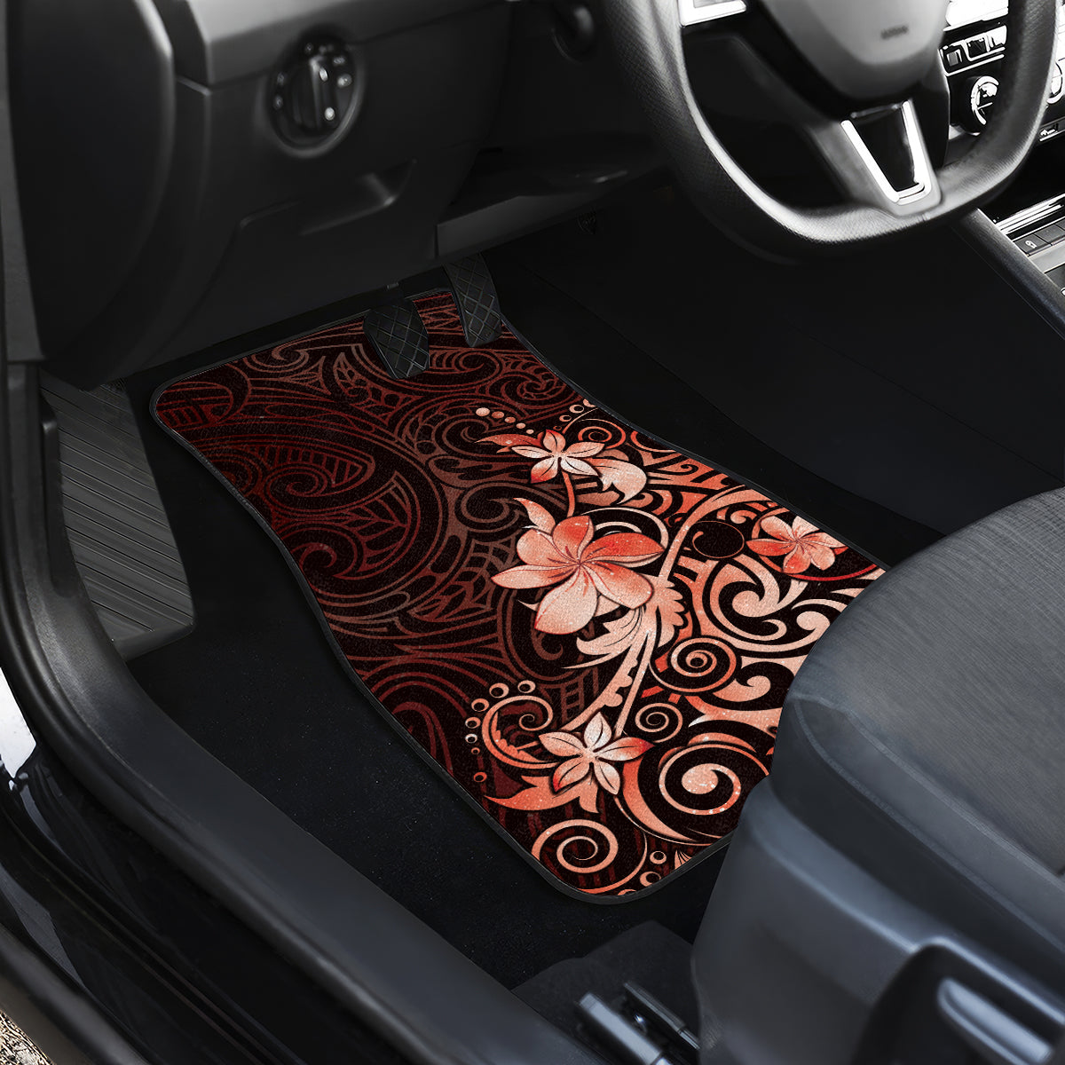 Matariki New Zealand Car Mats Maori Pattern Red Galaxy LT05 - Polynesian Pride