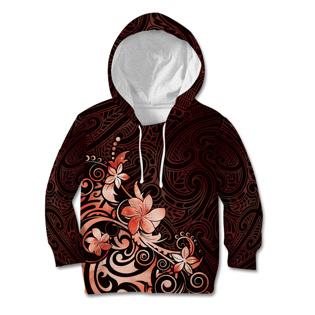 Matariki New Zealand Kid Hoodie Maori Pattern Red Galaxy LT05 Hoodie Red - Polynesian Pride