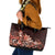 Matariki New Zealand Leather Tote Bag Maori Pattern Red Galaxy