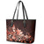 Matariki New Zealand Leather Tote Bag Maori Pattern Red Galaxy