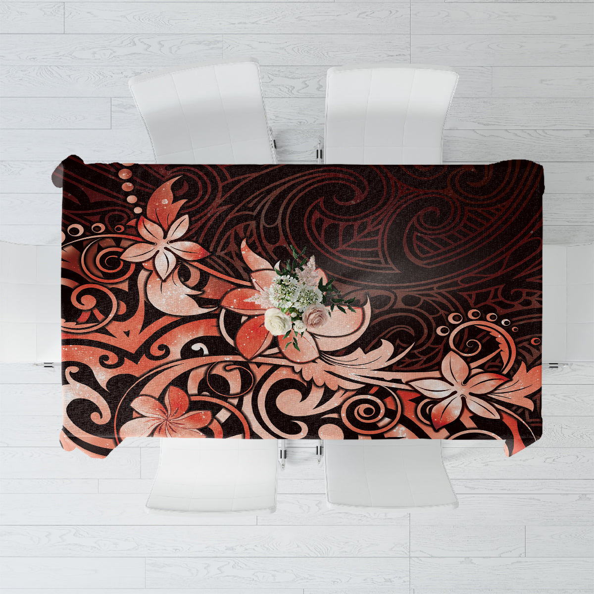 Matariki New Zealand Tablecloth Maori Pattern Red Galaxy LT05 Red - Polynesian Pride