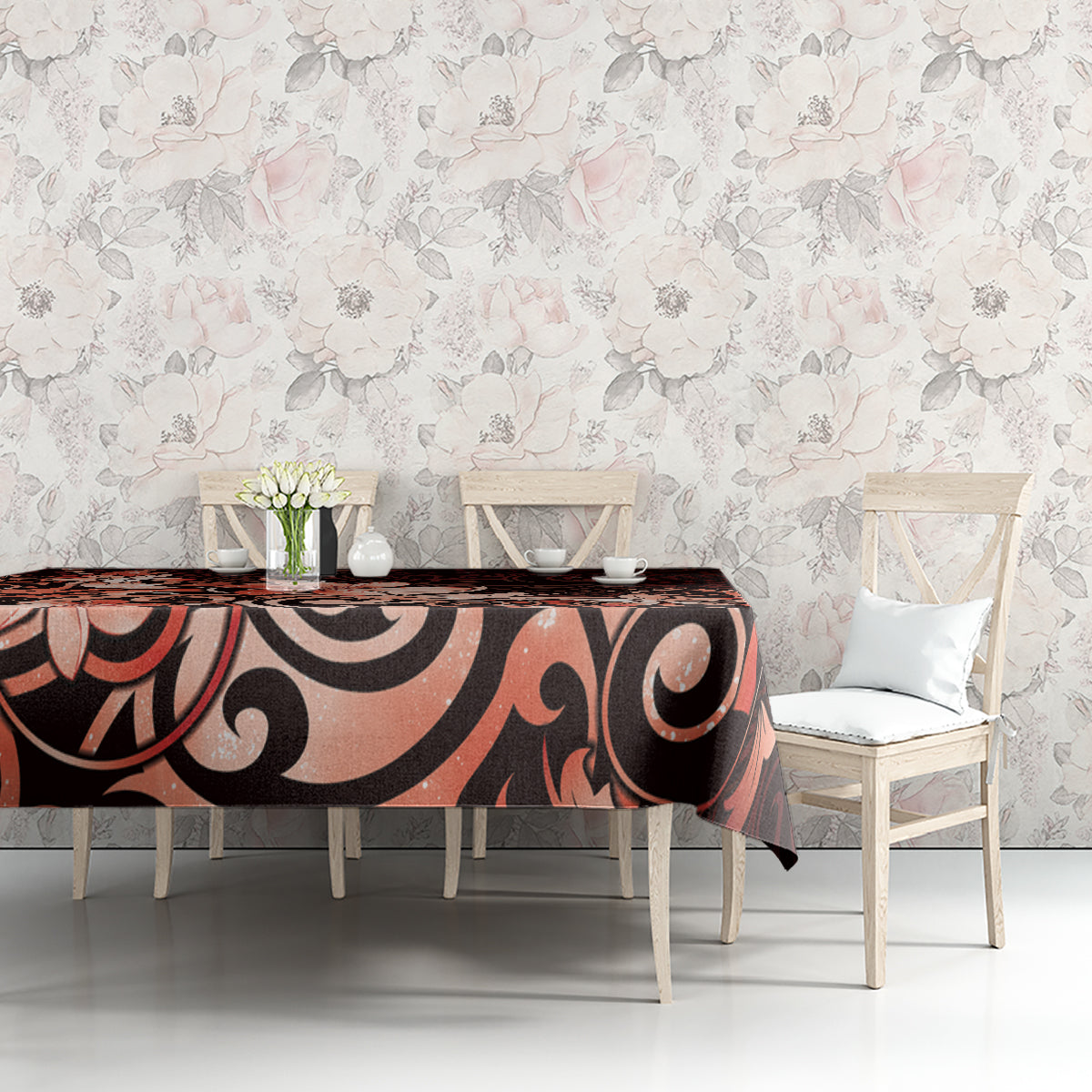 Matariki New Zealand Tablecloth Maori Pattern Red Galaxy