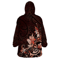 Matariki New Zealand Wearable Blanket Hoodie Maori Pattern Red Galaxy