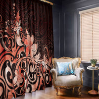 Matariki New Zealand Window Curtain Maori Pattern Red Galaxy LT05 - Polynesian Pride