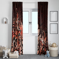 Matariki New Zealand Window Curtain Maori Pattern Red Galaxy LT05 - Polynesian Pride