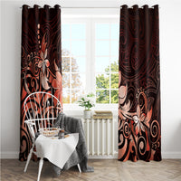 Matariki New Zealand Window Curtain Maori Pattern Red Galaxy LT05 - Polynesian Pride