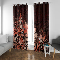Matariki New Zealand Window Curtain Maori Pattern Red Galaxy LT05 With Grommets Red - Polynesian Pride