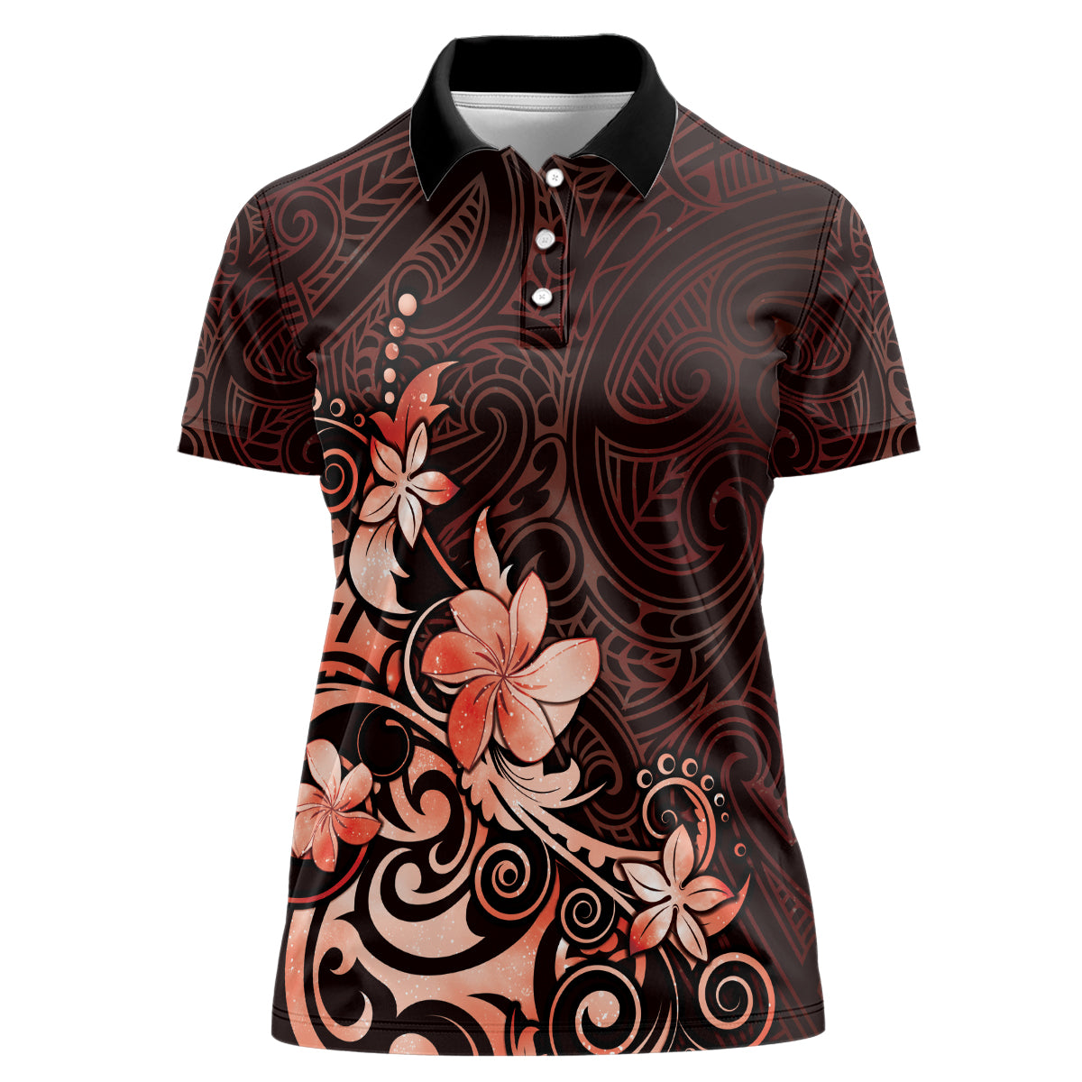 Matariki New Zealand Women Polo Shirt Maori Pattern Red Galaxy