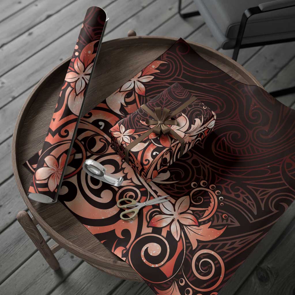 Matariki New Zealand Wrapping Paper Maori Pattern Red Galaxy - Polynesian Pride