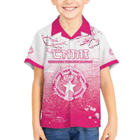 Personalized Sakura Marianas Family Matching Long Sleeve Bodycon Dress and Hawaiian Shirt CNMI Seal