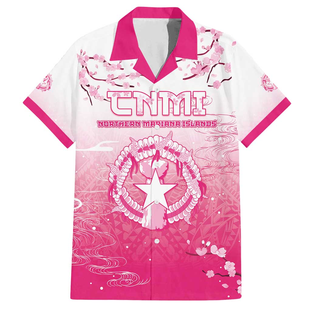 Personalized Sakura Marianas Family Matching Puletasi and Hawaiian Shirt CNMI Seal