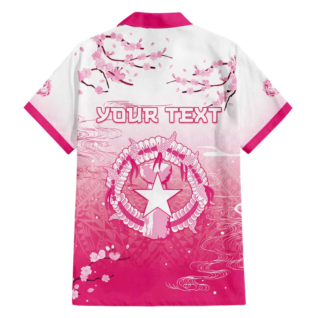 Personalized Sakura Marianas Family Matching Puletasi and Hawaiian Shirt CNMI Seal