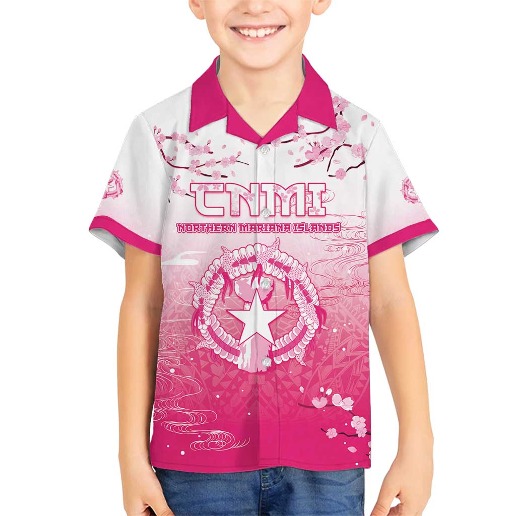 Personalized Sakura Marianas Family Matching Puletasi and Hawaiian Shirt CNMI Seal