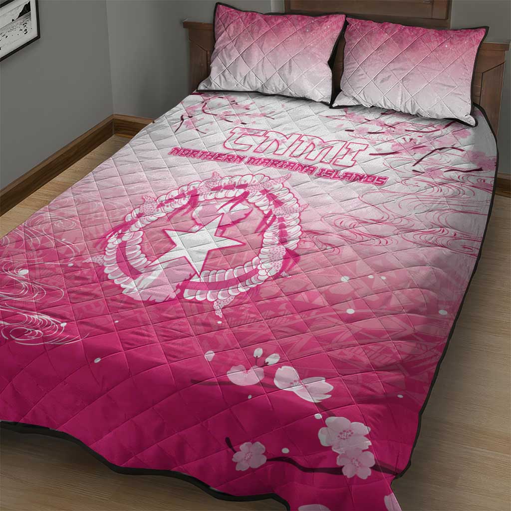 Sakura Marianas Quilt Bed Set CNMI Seal